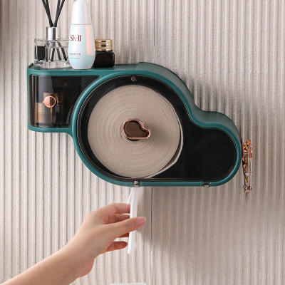 Internet Celebrity Face Cloth Storage Rack Toilet Disposable Tissue Box Storage Box Toilet Wall-Mounted Cleaning Towel Rack