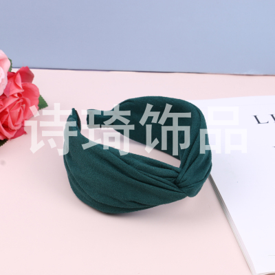 2021autumn and Winter New Korean Dongdaemun Same Product Satin Fashionable Wide Headband Hair Accessories Multi-Color Optional
