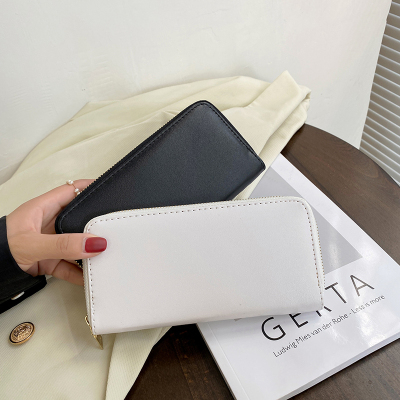 Foreign Trade 2021new Korean Women's Wallet European and American Fashion Minimalist Long PU Leather Clutch Zipper Wallet Bag
