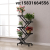 European-Style Iron Flower Stand Multi-Tier Movable Floor-Standing Balcony with Wheels Green Dill and Bracketplant Simple Living Room Hanging Orchid Flower Stand