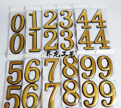 Plastic Gilding Digital Number Card Holder Hotel Hotel Signage Three-Dimensional Solid Digital Factory Direct Sales