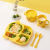 Children's Dinner Plate Kindergarten Grid Small Yellow Duck Tableware Cartoon Gift Tableware Household Creative Baby Solid Food Bowl