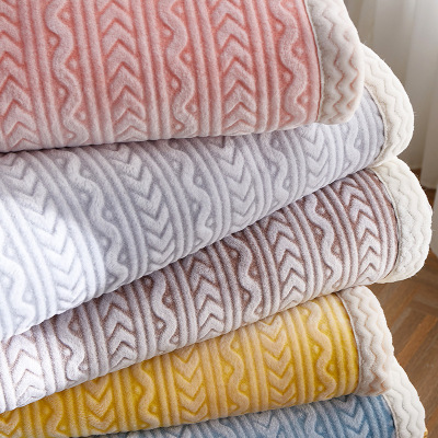 New Korean Thickened Fleece Blanket Beanie Flannel Blanket Warm Double-Sided Velvet Bedroom Nap Blanket One Piece Drop