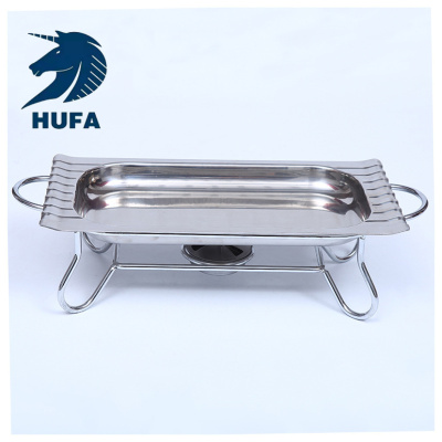 Stainless Steel Rectangular Chafing dishes with hydraulic lid Alcohol Heating restaurant food warmer