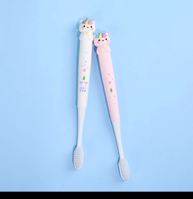 High-End Popular Online Red Silicone Cute Cartoon Soft Fur Children's Toothbrush
