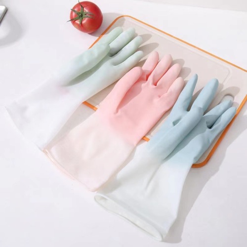 free shipping plastic steel gloves stall new pvc fairy gloves fairy gradient color dishwashing gloves department store