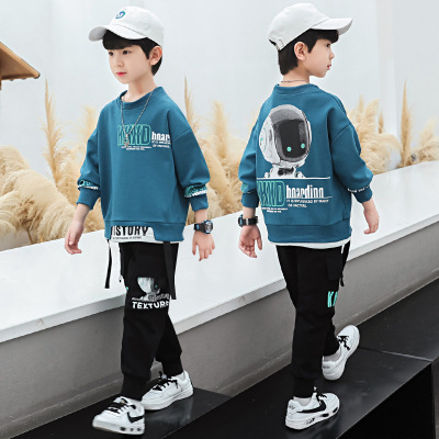 Children's Clothing Boys Autumn Clothing Internet Hot Suit 2021 New Children's Spring and Autumn Sweater Boys Trendy Handsome Autumn