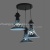 3 Pendant Light Hanging Lights Hanging Light Fixture Cluster Ceiling Modern small black Three