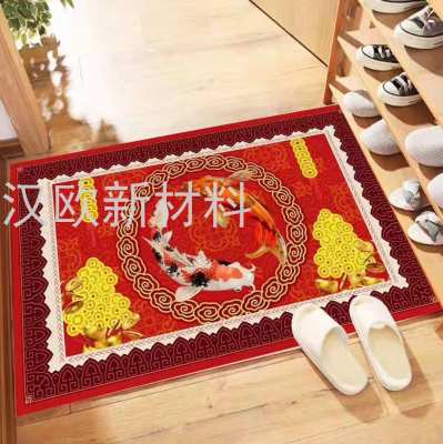 Festive Red Carpet New Year Mat Safe Trip Mat Can Be Cut into the Home Doormat and Foot Mat Entrance Mat Non-Slip Mat