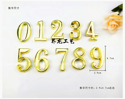 Plastic Gold-Plated Digital Number Card Holder Hotel Hotel Signage Three-Dimensional Solid Digital Factory Direct Sales