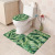 Cross-Border E-Commerce Flannel Printing Green Plant Bathroom Non-Slip Toilet Mat Three-Piece Ins Style Toilet Floor Mat