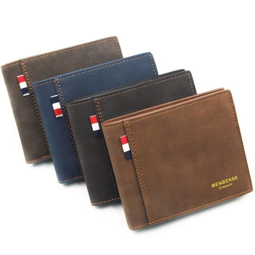 New Frosted men‘s Wallet Short Large Capacity Fashion Retro Business Wallet Factory Direct Supply 