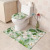 Cross-Border E-Commerce Flannel Printing Green Plant Bathroom Non-Slip Toilet Mat Three-Piece Ins Style Toilet Floor Mat
