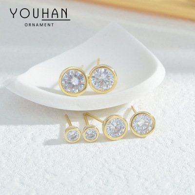 Korean Style Autumn and Winter New Mori Style Female Student One Card Three Pairs Storage Ear Studs Female Sterling Silver Needle Simple High-Grade Earrings