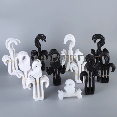 1 Double Hook Slipper Rack Tie Rack Scarf Scarf Hanger Plastic Hanging Rack Board Shoes Cotton Slippers Flip Flops Slipper Hook