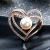 Korean Style Simple All-Matching Graceful Pearl Heart Brooch Women's Sweater Cardigan Coat Dignified Generous Style Brooch Pin