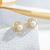 Sterling Silver Needle Micro Inlaid Zircon Petal Pearl Stud Earrings Female Korean Fashion Design Sense DIY Earrings Source Factory