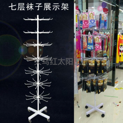 Stall Shelf Display Stand Portable and Versatile Rotatable Hanging Socks Gloves Jewelry Mobile Multi-Layer Stall Shelf