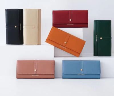 FFY New Women's Wallet Multiple Card Slots Big Three Fold Wallet Wallet Solid Color Clutch Bag Fashion Wallet