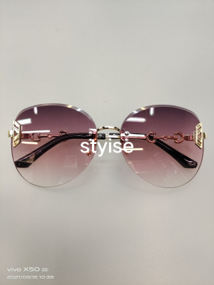 New Sunglasses Internet Influencer Street Snap Men's and Women's Glasses TikTok Rimless Sunglasses 368-21010