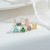 Korean Exquisite 925 Silver Needle Micro Inlaid Zircon Female Stud Earrings Niche Design All-Matching Graceful One Card Three Pairs Earrings