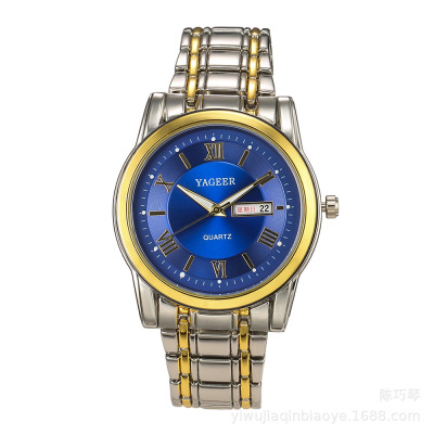 2021 New Men's Quartz Watch Fashion Roman Luminous Dual Calendar Watch Men's Business Gift Watch