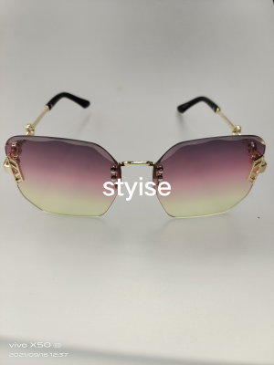 Metal Rimless Sunglasses Internet-Famous Sunglasses Fashion Sunglasses Men and Women Glasses 368-21021