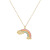 Japanese and Korean Style Sweet Temperament Titanium Steel Necklace Women's Fresh Rainbow Necklace Shell Cloud Pendant Fairy Clavicle Chain