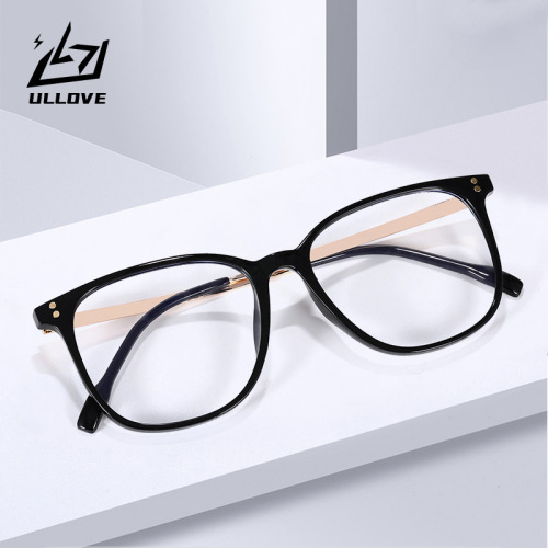 large frame fashion plain plain plain light glasses female student tr90 anti-blue light glasses frame new with myopia lens