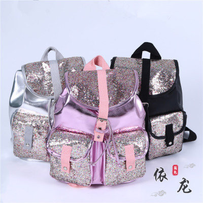 Sequin Embroidered Backpack Canvas Embroidered Women's Backpack Sequined Casual Backpack Travel Bag