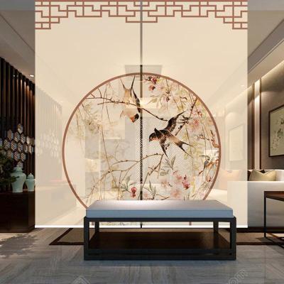 Customized a Gust of Neo-Chinese Wind Ink Painting Pull Curtains Hanging Subareas Screens Entrance Curtain Classical Living Room Bedroom Room Darkening Roller Shade