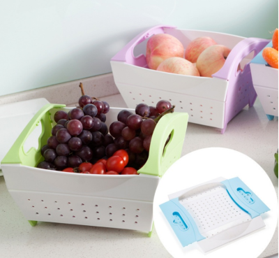 Foldable Vegetable and Fruit Plastic Drain Basket