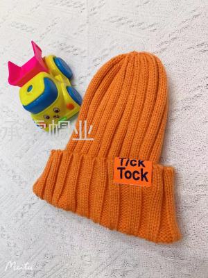 Children Wool Knitted Hat 8 to 12 Years Old Candy Color Cute Face-Looking Small Hat