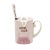 Cartoon Maixiang Plastic Wheat Straw Cup with Coffee Spoon Office Single Handle Adjustable Mug Wholesale