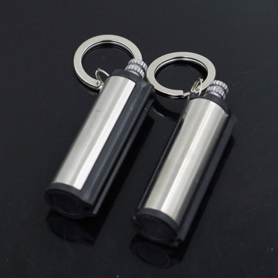 Foreign Trade Gifts Cylindrical Matches Stainless Steel Key Ring Matches Lighter Factory Direct Sales