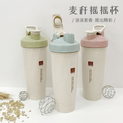 Thickening Thermal Insulation Creative Insulation Wheat Straw Tumbler with Handle Cover Student Shake Cup Printed Logo