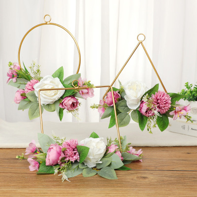 Nordic Style Home Decoration Garland Wall Pendant Artificial/Fake Flower Bride Wedding Bouquet Holder Portable Wreath