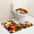 Amazon Hot Sale Christmas Ball Toilet Mat Three-Piece Foot Mat Bathroom Non-Slip Mat Digital Printed Mat