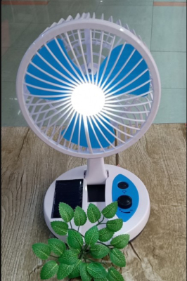 Solar Fan Small Charging with Light Student Dormitory Bed Mute Wind Large USB Mini Desktop Office