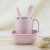Factory Wholesale Household Wheat Straw Tableware Four-Piece Set Creative Children Student Wheat Incense Cup Bowl Chopsticks Set