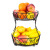 Iron Fruit Basket Kitchen Supplies Storage Basket Convenient Disassembly Double-Layer Storage Basket Drain Rack in Stock Wholesale