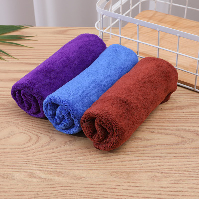 Jia Yi Factory Wholesale 35 * 75cm Plain Color Vehicle-Washing Duster Cloth Thickened Household Traceless Lint-Free Polyester Cleaning Cloth