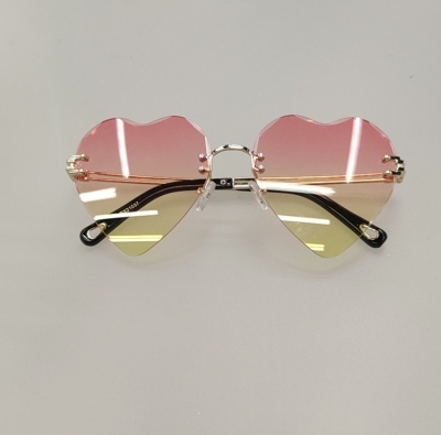 Peach Heart Cut Edge Glasses 368-21037