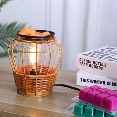 2021 New Bamboo Rattan Fragrance Lamp Desktop Decoration Household Small Night Lamp Rattan Lamp Factory Exclusive Supply Cross-Border Wax Melting Lamp