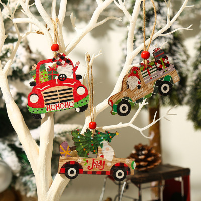 Cross-Border New Arrival Christmas Supplies Creative Printing Car Elderly Pendant Christmas Tree Pendant Ornament Gift Accessories