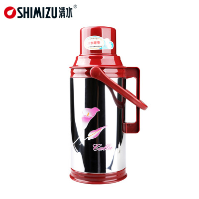 Shimizu/Clear Water Kettle Stainless Steel Shell Glass Liner Thermos Bottle Household Heat Preservation Cup 3.2L Thermos Bottle 3072