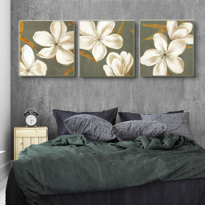 Flower Three-Piece Painting Living Room Sofa Background Painting Corridor Entrance Painting Simple and Fresh Decorative Painting
