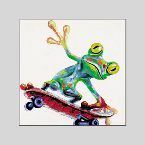 hand-painted oil painting nordic style decorative painting animal hanging painting personality frog mural bedroom children‘s room handmade large