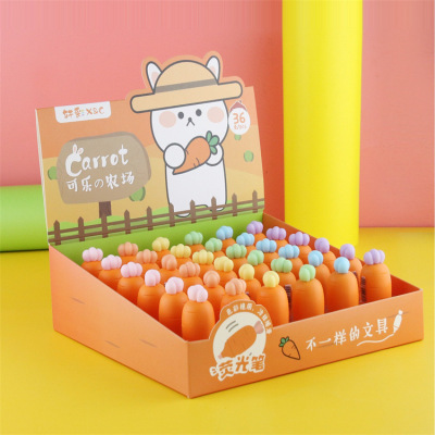 Creative Korean Version Fruit Carrot Pineapple Fluorescent Pen Student Cartoon 6 Color Hand Account Pen Graffiti Painting Marker