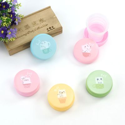 In Stock Wholesale Outdoor Mini Student Cute Folding Cup Children Cartoon Travel Portable Plastic Retractable Cup